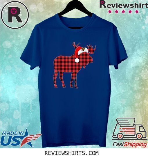 Matching Family Christmas Moose Plaid Pajama Shirt