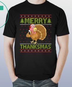 Merry Thanksmas Ugly Xmas Thanksgiving Turkey Shirt