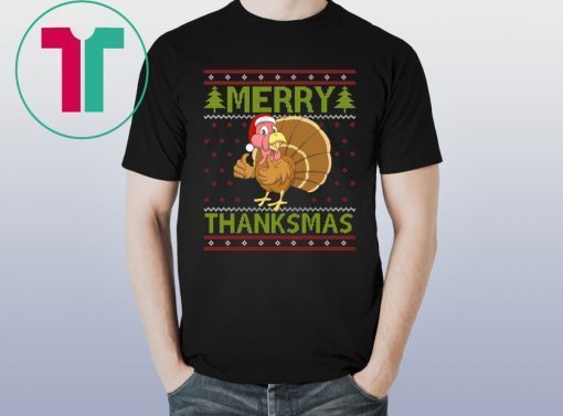 Merry Thanksmas Ugly Xmas Thanksgiving Turkey Shirt