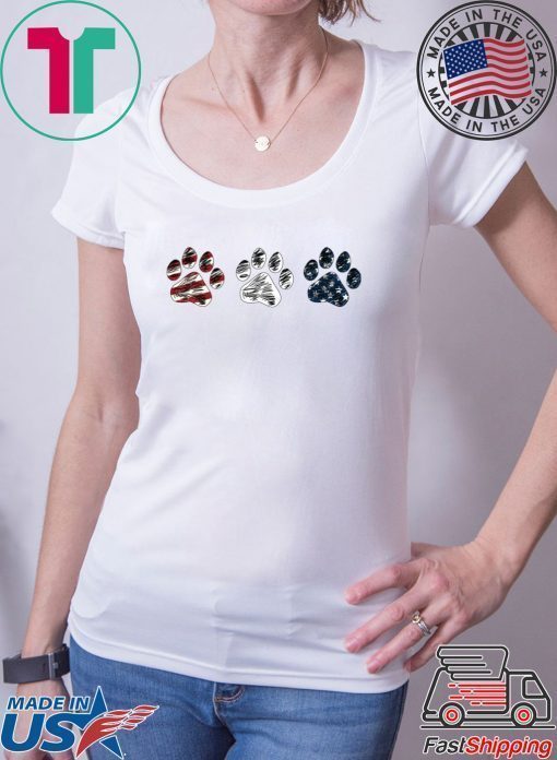 Paws t shirt Dog paws USA flag shirt