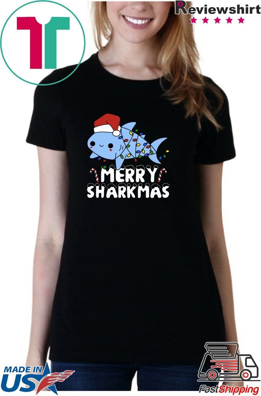 santa shark shirt