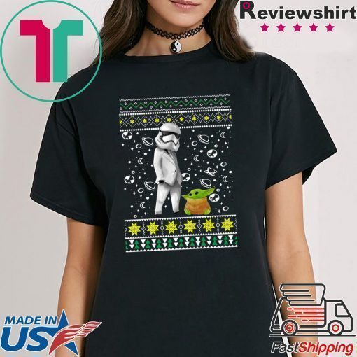 Star Wars Stormtrooper And Baby Yoda Ugly Christmas Shirt