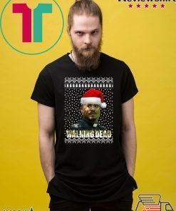 The Walking Dead Father Gabriel Stokes Santa Hat Christmas Shirt