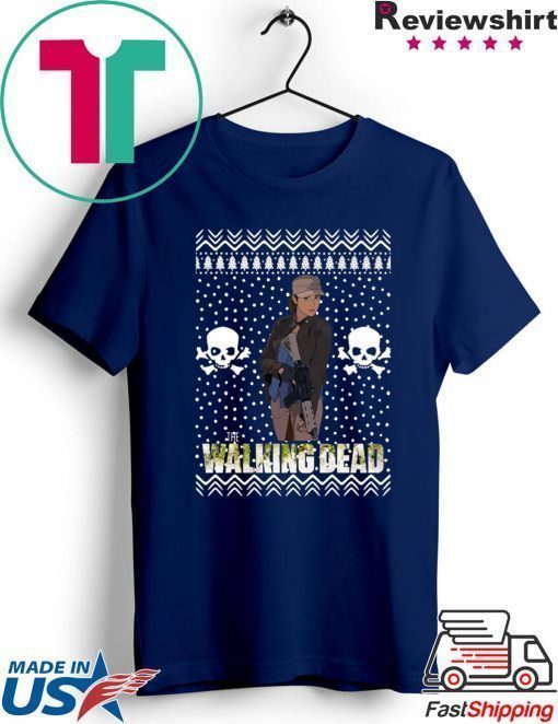The Walking Dead Rosita Espinosa Santa Hat Christmas T-Shirt