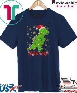 Tree Rex Sparkling Light Santa Hat Christmas T-Shirts