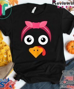 Turkey Face & Pink Headband Running Pilgrim Trot Funny Gift T-Shirt