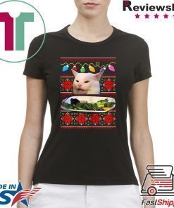 Woman Yelling at a Cat Ugly Christmas Sweater Meme Design T-Shirt