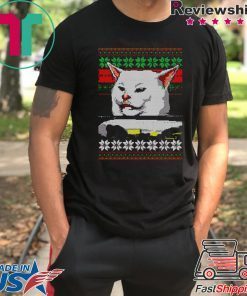 Woman yelling at a cat ugly christmas T-Shirt