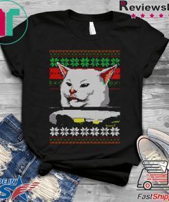 Woman yelling at a cat ugly christmas T-Shirt