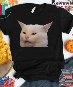 Woman yelling at table dinner cat meme T-Shirt