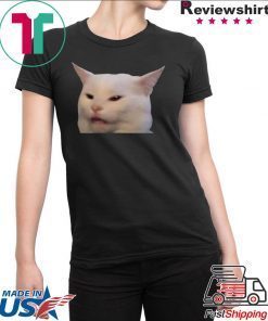 Woman yelling at table dinner cat meme T-Shirt