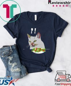 Yelling At Confused Cat At Dinner Table meme T-Shirt