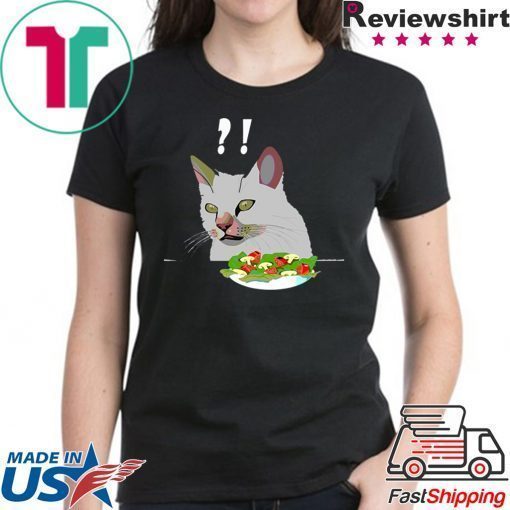 Yelling At Confused Cat At Dinner Table meme T-Shirt