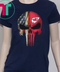 kansas city chiefs american flag punisher skull shirt