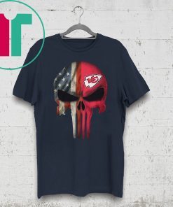 kansas city chiefs american flag punisher skull shirt