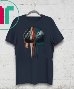 philadelphia eagles american flag punisher skull shirt