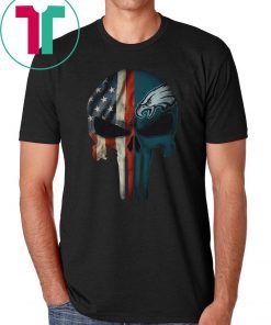 philadelphia eagles american flag punisher skull shirt