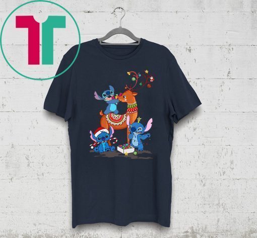 stitch and reindeer christmas xmas shirt