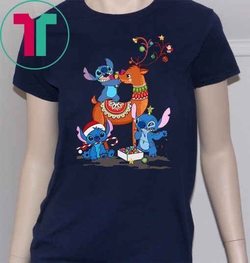 stitch and reindeer christmas xmas shirt