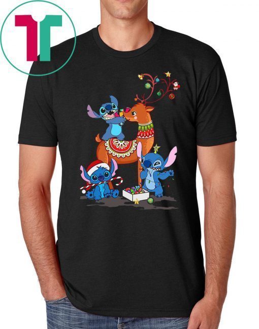 stitch and reindeer christmas xmas shirt