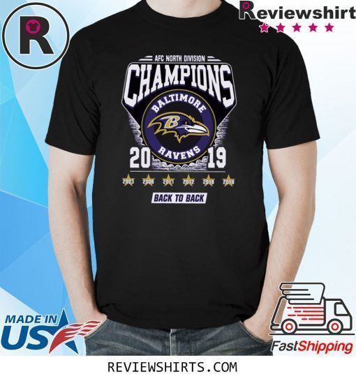 Afc North Division Champions Baltimore Ravens 2019 Back To Back Shirt