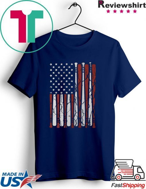 American Flag baseball bat 4th Of July shirt