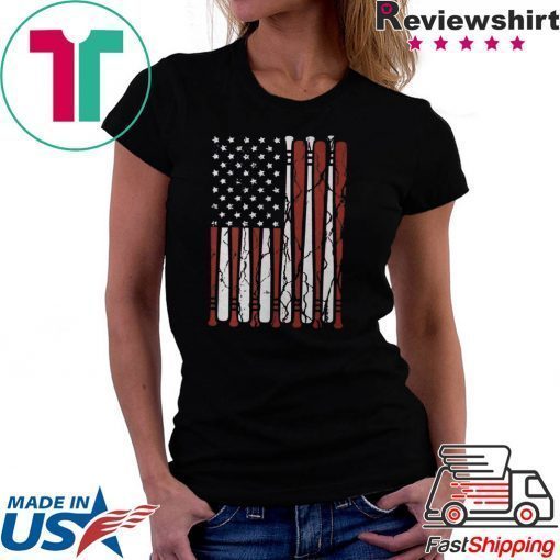 American Flag baseball bat 4th Of July shirt