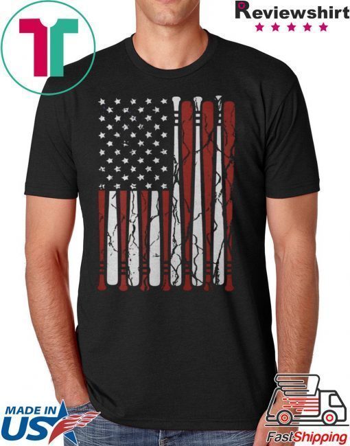 American Flag baseball bat 4th Of July shirt