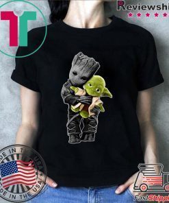 Baby Groot hugging Baby Yoda shirt