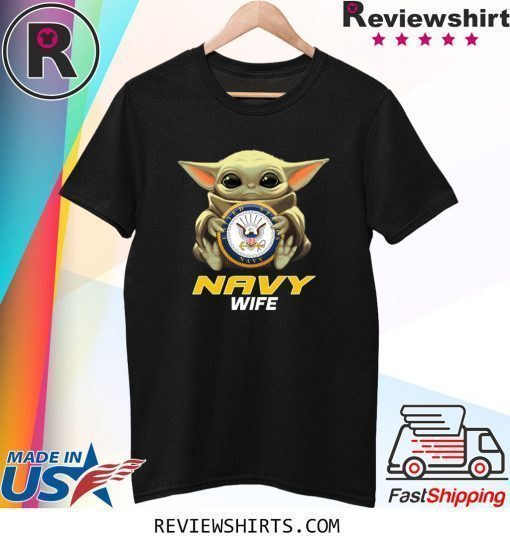 Baby Yoda And Navy Wife Logo Shirt