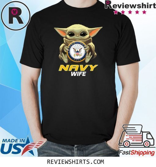 Baby Yoda And Navy Wife Logo Shirt