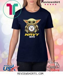 Baby Yoda And Navy Wife Logo Shirt