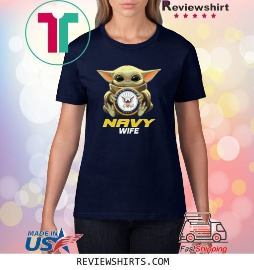 Baby Yoda And Navy Wife Logo Shirt