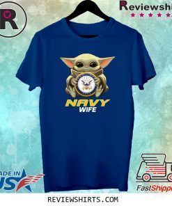 Baby Yoda And Navy Wife Logo Shirt