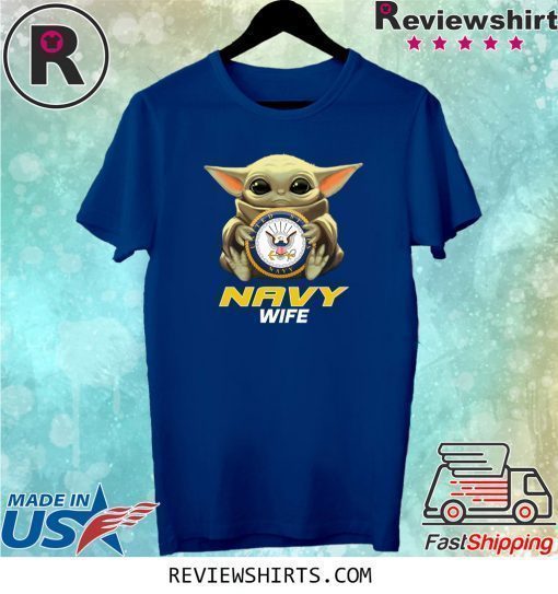 Baby Yoda And Navy Wife Logo Shirt