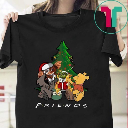 Baby Yoda Gizmo and Pooh Christmas Tree Shirt