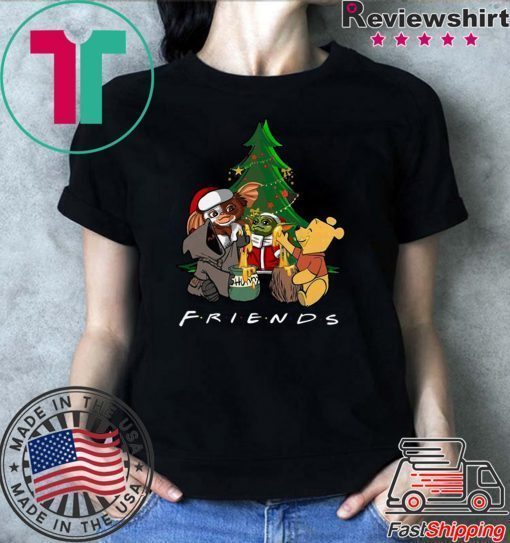 Baby Yoda Gizmo and Pooh Christmas Tree Shirt