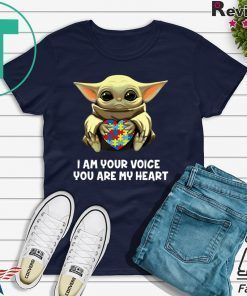 Baby Yoda Hug Autism I Am Voice You Are My Heart Shirt