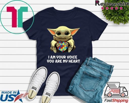 Baby Yoda Hug Autism I Am Voice You Are My Heart Shirt