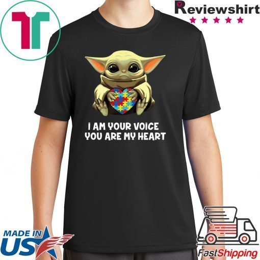 Baby Yoda Hug Autism I Am Voice You Are My Heart Shirt