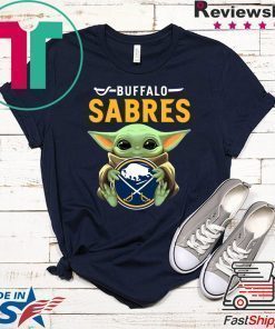 Baby Yoda Hug Buffalo Sabres Logo Shirt