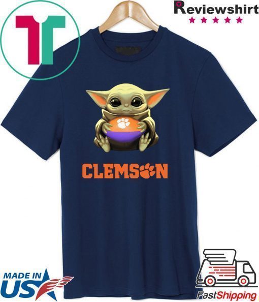 Baby Yoda Hug Clemson Ball Shirt