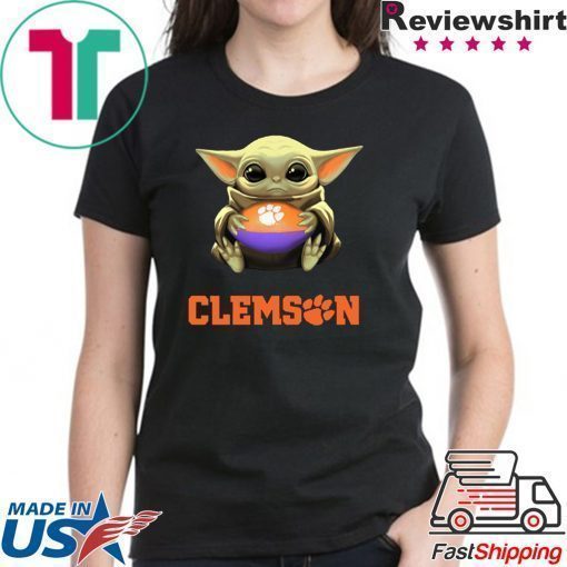 Baby Yoda Hug Clemson Ball Shirt