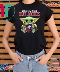 Baby Yoda Hug Columbus Blue Jackets Logo Tee Shirts