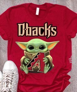 Baby Yoda Hug Dbacks Logo Tee Shirts