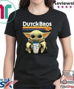 Baby Yoda Hug Dutch Bros Coffee Offcial T-Shirt