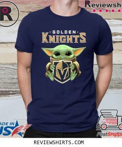 Baby Yoda Hug Golden Knights Logo Shirt