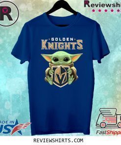 Baby Yoda Hug Golden Knights Logo Shirt