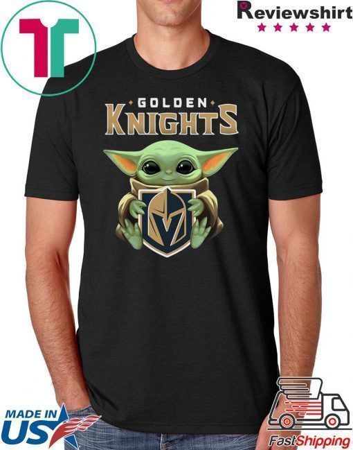 Baby Yoda Hug Golden Knights Shirt