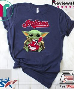 Baby Yoda Hug Indians Logo Shirt